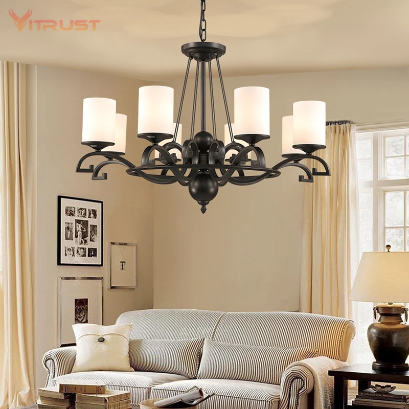Nordic Iron Chandelier Lighting Fixture Minimalist Black Hanging Lights country wrought iron suspension Modern lamps AC110-240v
Nordic Iron Chandelier Lighting Fixture Minimalist Black Hanging Lights country wrought iron suspension Modern lamps AC110-240v