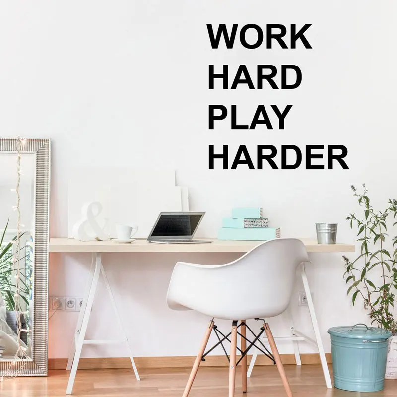 Work Hard Play Harder Quote Office Motivational Decal Vinyl Wall Sticker Business Inspirational Interior Decoration Mural 3259
Work Hard Play Harder Quote Office Motivational Decal Vinyl Wall Sticker Business Inspirational Interior Decoration Mural 3259