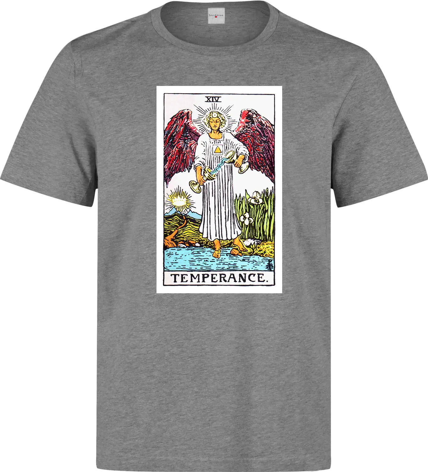 Temperance Tarot Card Art Logo Мужская (женская в наличии) серая футболка крутая Повседневная