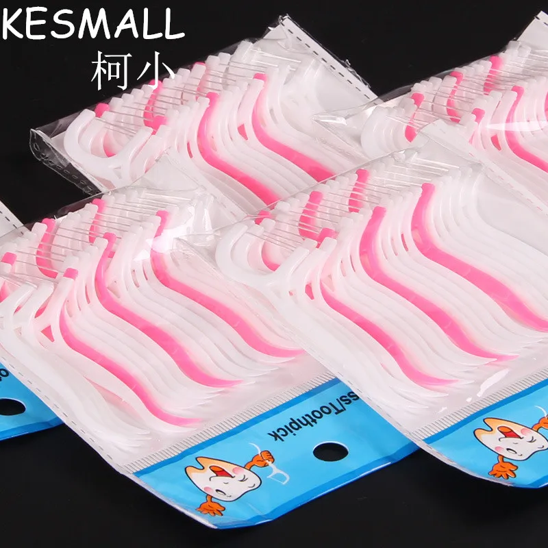 Одноразовая зубная нить KESMALL 100 шт./лот|toothpick floss|teeth stickfloss picks |