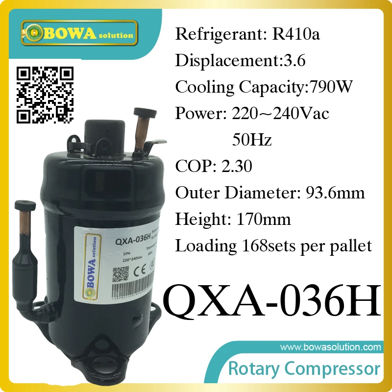 R410a compressor (790W cooling capacity) suitable for 500L refrigeration cabinet and beverage cooler
R410a compressor (790W cooling capacity) suitable for 500L refrigeration cabinet and beverage cooler