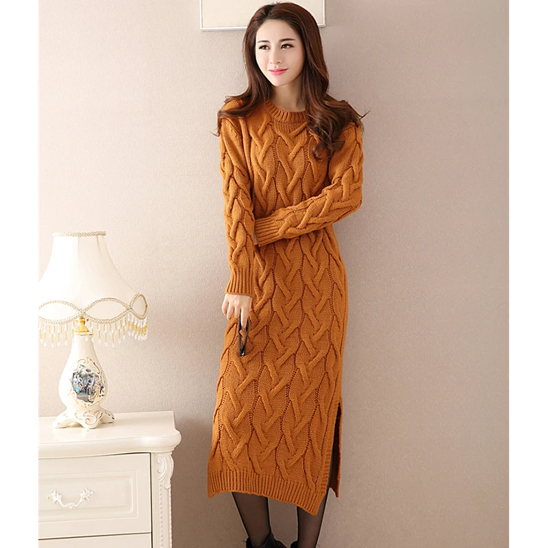 2019 Winter Sweater Dress Women Clothes Ladies Long Sleeve Pullover Knitted O-neck Casual Dress Autumn Female Party Dresses 524
2019 Winter Sweater Dress Women Clothes Ladies Long Sleeve Pullover Knitted O-neck Casual Dress Autumn Female Party Dresses 524