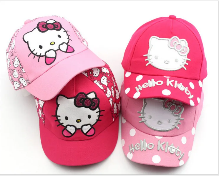 100% хлопок мультфильм рисунок Hello Kitty детей Кепки s Спорт Бейсбол солнце Snapback Шапки