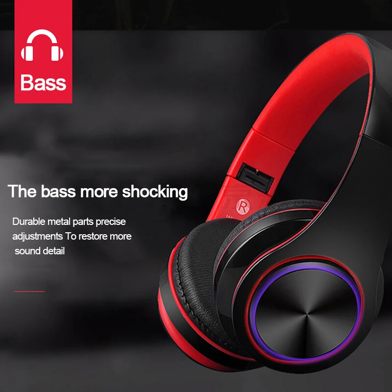 MN MBH3 светящиеся bluetooth гарнитура HD стерео сабвуфер складной беспроводной