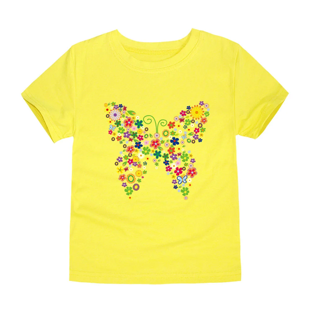 2021 футболки для маленьких девочек с 3D изображением бабочки Детская футболка