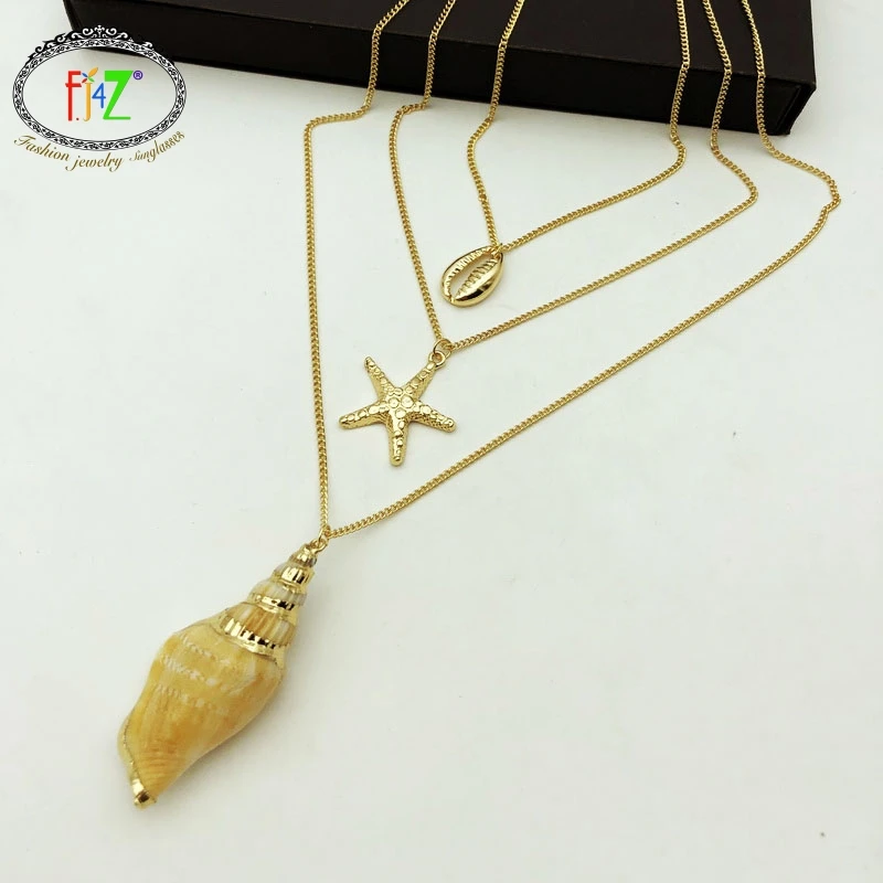 F.J4Z Hot Sheashell Necklaces for Women Multi-layers Collar Necklaces Alloy Conches Pendant Collection Summer Beach Jewelry
F.J4Z Hot Sheashell Necklaces for Women Multi-layers Collar Necklaces Alloy Conches Pendant Collection Summer Beach Jewelry