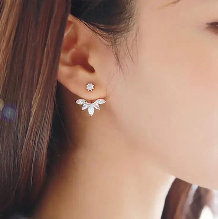Hot Sale Trendy Popular Clear Crystal Rhinestone Flower Shaped Stud Earrings Double Side Earrings
Hot Sale Trendy Popular Clear Crystal Rhinestone Flower Shaped Stud Earrings Double Side Earrings