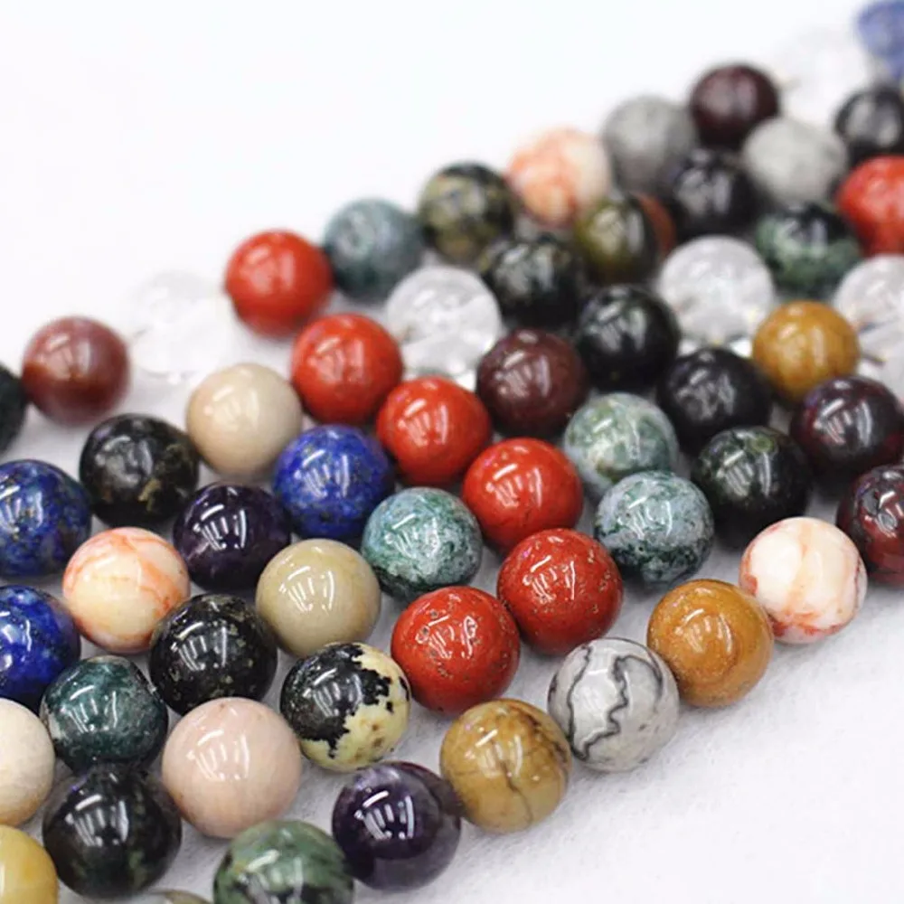 Natural Multi Stone Beads,4mm 6mm 8mm 10mm 12mm Mixed Stone Smooth And Round BeadsDIY Jewelry Making
Natural Multi Stone Beads,4mm 6mm 8mm 10mm 12mm Mixed Stone Smooth And Round BeadsDIY Jewelry Making