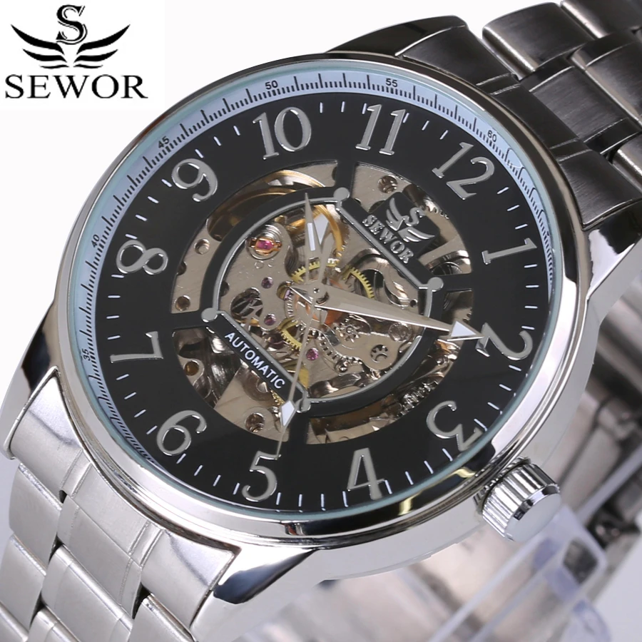 SEWOR luxury brand men's watch fashion sports hollow stainless steel strap automatic mechanical waterproof watch wrist
SEWOR luxury brand men's watch fashion sports hollow stainless steel strap automatic mechanical waterproof watch wrist