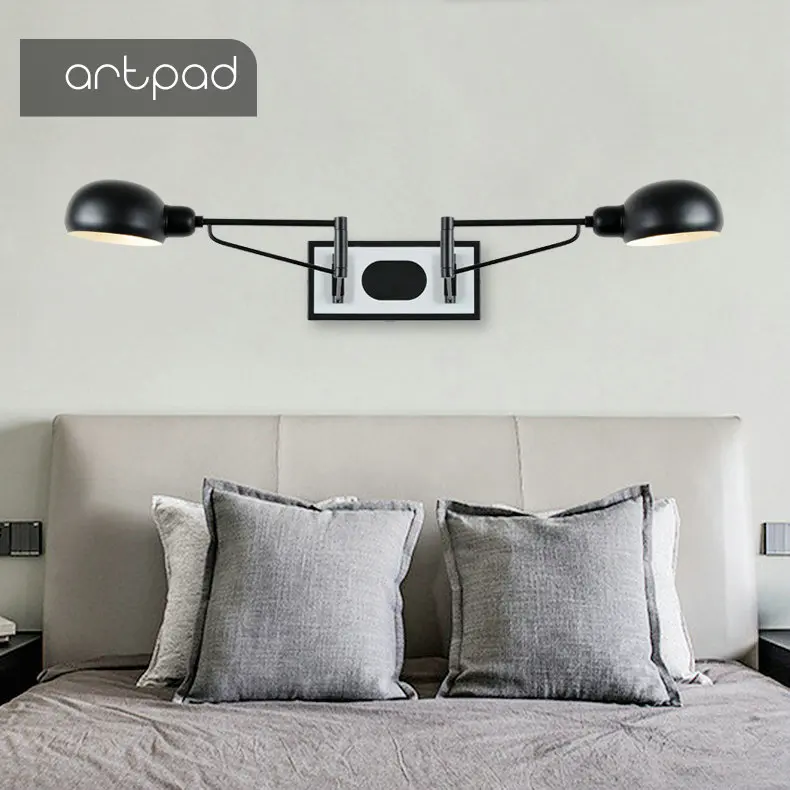 Artpad Industrial Wall Light Double Head Wall Lamp with Switch Folding Hotel Room Bedroom Living Room Reading Working Lamp
Artpad Industrial Wall Light Double Head Wall Lamp with Switch Folding Hotel Room Bedroom Living Room Reading Working Lamp