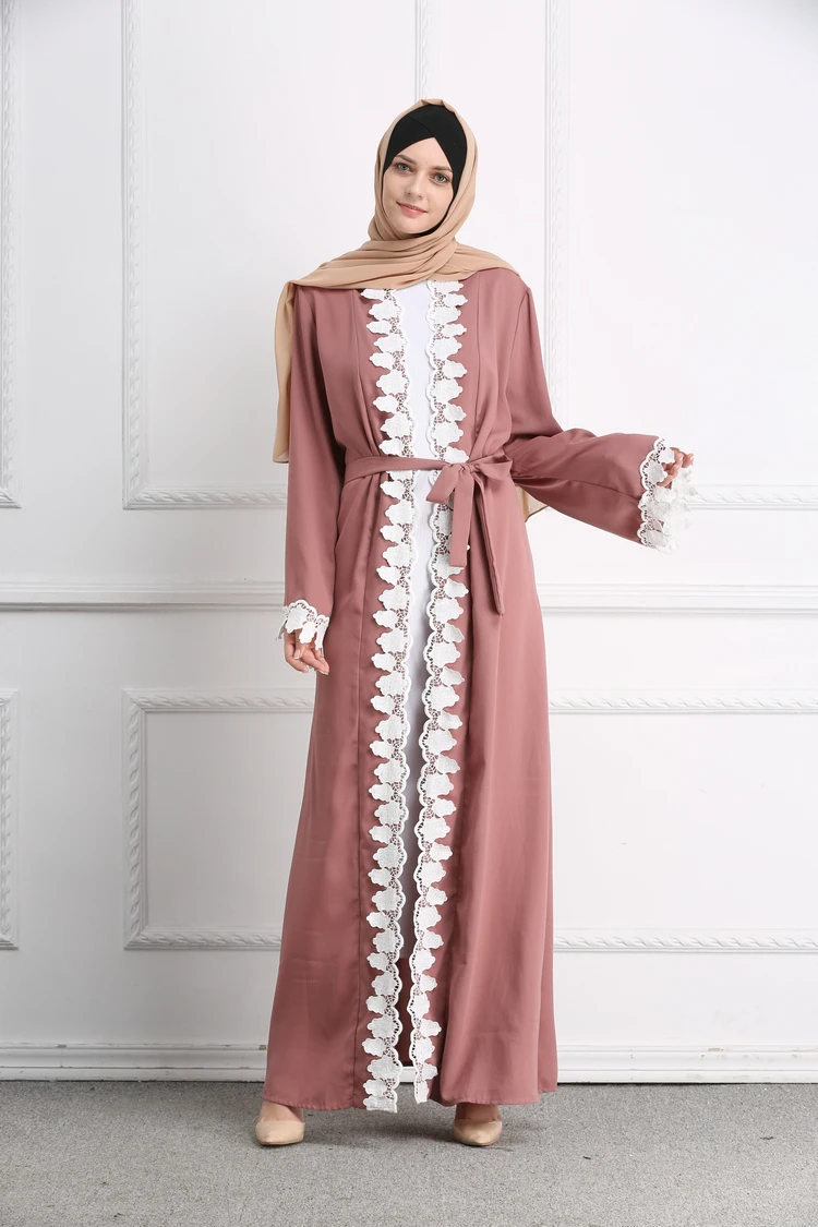 Мусульманская кружевная Абая одежда длинные платья макси кардиган кимоно