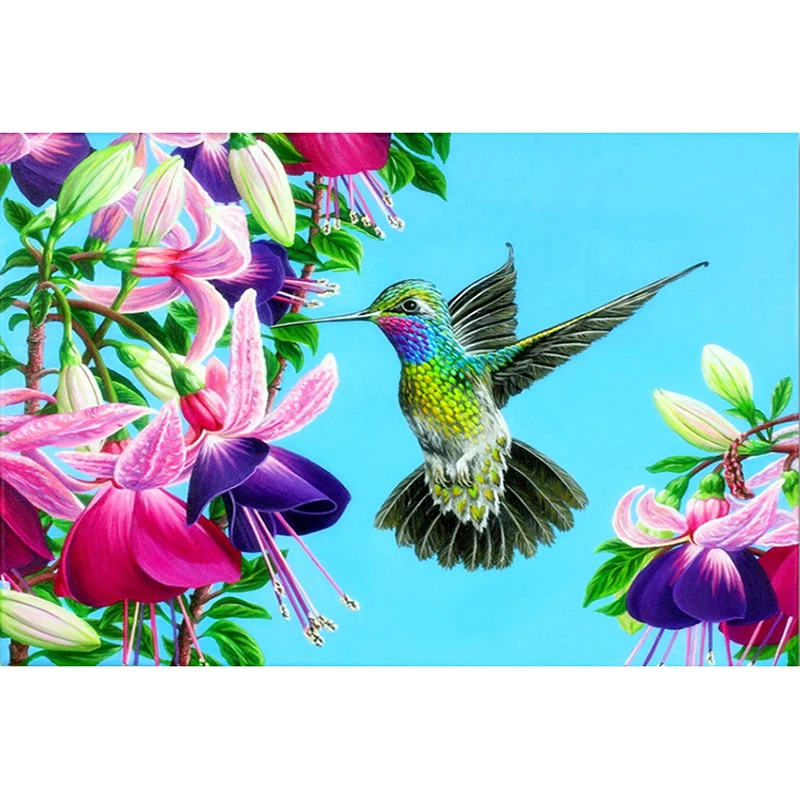 Алмазная картина Love полная выкладка круглая вышивка алмазная Humming Bird мозаика
