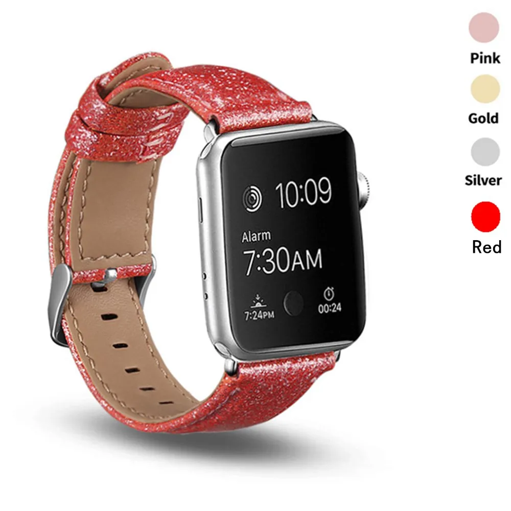 Ремешок из искусственной кожи для Apple Watch Band 38 мм 40 мм 42 мм 44 мм, модный браслет с блестками для девушек, подходит для iWatch Series SE/6/5/4/3
Ремешок из искусственной кожи для Apple Watch Band 38 мм 40 мм 42 мм 44 мм, модный браслет с блестками для девушек, подходит для iWatch Series SE/6/5/4/3
