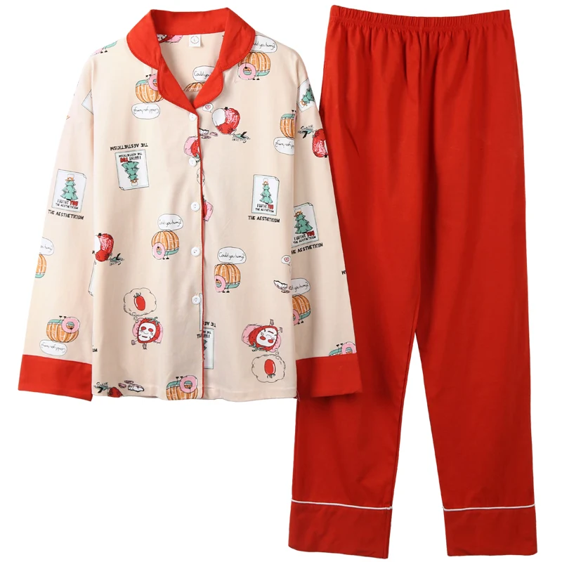 Весенне-осенние пижамы для женщин из 100% хлопка, теплые пижамы с длинным рукавом и отложным воротником, пижамы Mujer Femme, Ночной костюм
Весенне-осенние пижамы для женщин из 100% хлопка, теплые пижамы с длинным рукавом и отложным воротником, пижамы Mujer Femme, Ночной костюм