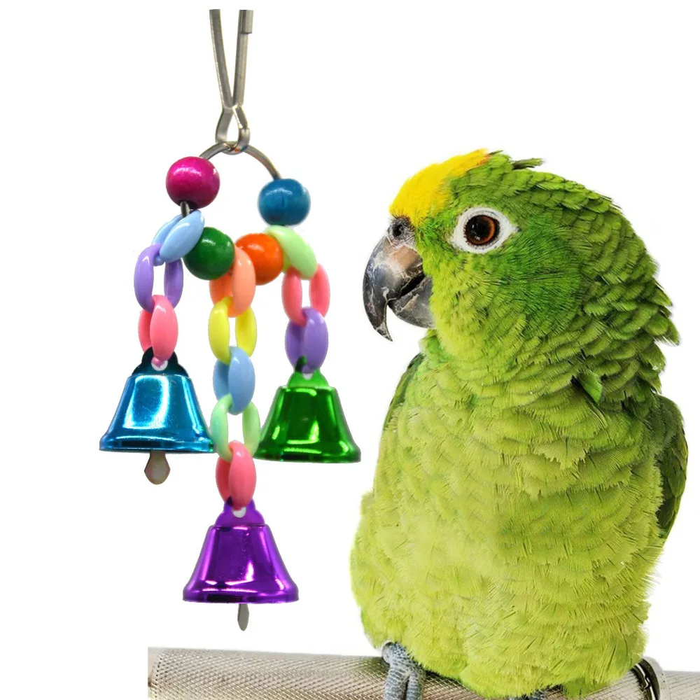 Фото Красочные игрушки для попугаев подвесная цепь моста жевательные птиц Декор дома