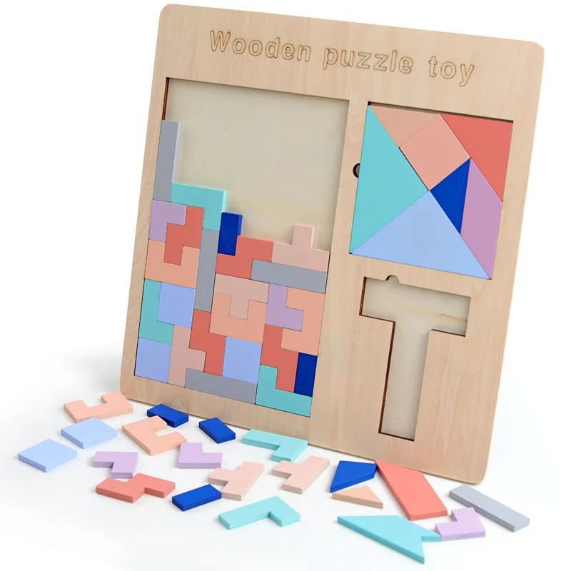 Classic Wooden Three In One Kids Puzzle Tetris Tangram T Word Puzzle Combination Children Intellectual Educational Toys
Classic Wooden Three In One Kids Puzzle Tetris Tangram T Word Puzzle Combination Children Intellectual Educational Toys
