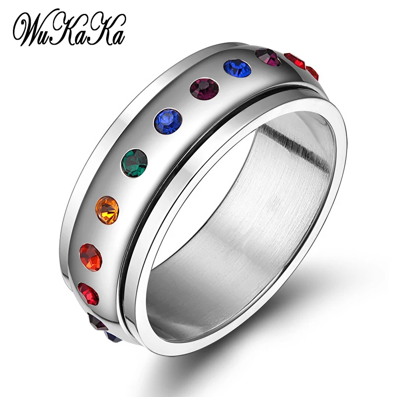Fashion LGBT Homosexual Gay Pride Ring Crystal stainless steel Men Rings Rainbow Gay Rings for Couple Lovers Men Jewelry
Fashion LGBT Homosexual Gay Pride Ring Crystal stainless steel Men Rings Rainbow Gay Rings for Couple Lovers Men Jewelry