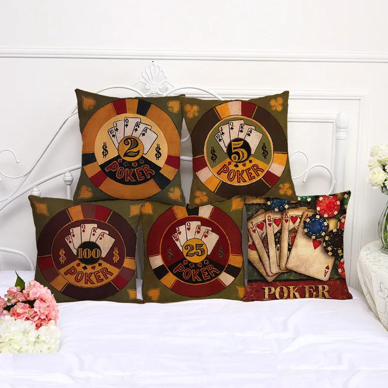 New Retro Poker Print Cotton Linen Pillow Case Soft Seat Home Decorative Pillowcase
New Retro Poker Print Cotton Linen Pillow Case Soft Seat Home Decorative Pillowcase