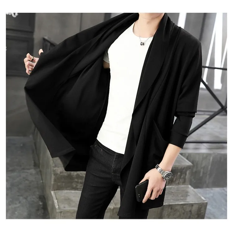 2019 New Men's Autumn Long Cardigan Coat Male Long Sleeve Slim Fit Black Gray Cardigans Draped Collar Casual Cardigan Jackets
2019 New Men's Autumn Long Cardigan Coat Male Long Sleeve Slim Fit Black Gray Cardigans Draped Collar Casual Cardigan Jackets