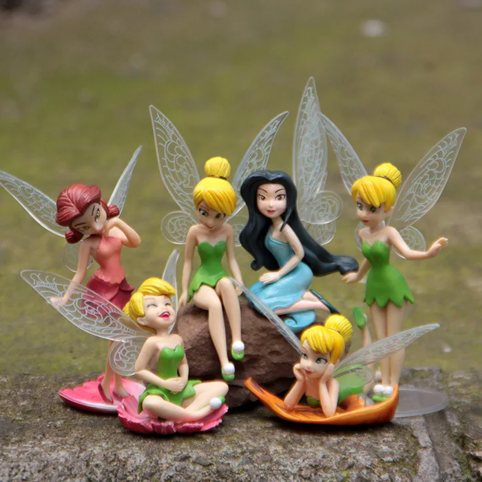 6 шт./компл. аниме Tinkerbell сказочная фигурка игрушка Tinker Bell ПВХ экшн фигурки Куклы| |