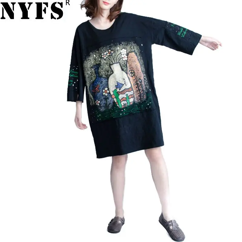 Женское свободное платье NYFS, длинное Хлопковое платье с принтом в Корейском стиле, лето 2021
Женское свободное платье NYFS, длинное Хлопковое платье с принтом в Корейском стиле, лето 2021