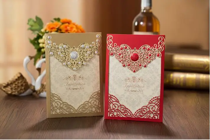 Free Shipping 50PCS/LOT Gold/ Red Color Hot Stamping Invitation Card With Red Envelope
Free Shipping 50PCS/LOT Gold/ Red Color Hot Stamping Invitation Card With Red Envelope