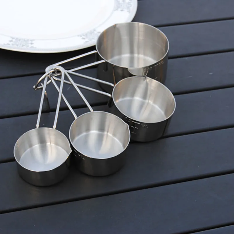 4 pcs/set Stainless Steel Measuring Cups and Spoons Kitchen Baking Cooking Measure Spoon Cup Coffee Tea Flour Scoops 4 size
4 pcs/set Stainless Steel Measuring Cups and Spoons Kitchen Baking Cooking Measure Spoon Cup Coffee Tea Flour Scoops 4 size