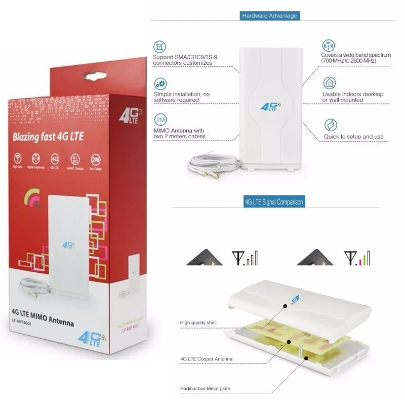 4G LTE Antenna SMa-male Connector Booster Signal Amplifier for 4G HuaWei ZTE,DHL delivery
4G LTE Antenna SMa-male Connector Booster Signal Amplifier for 4G HuaWei ZTE,DHL delivery