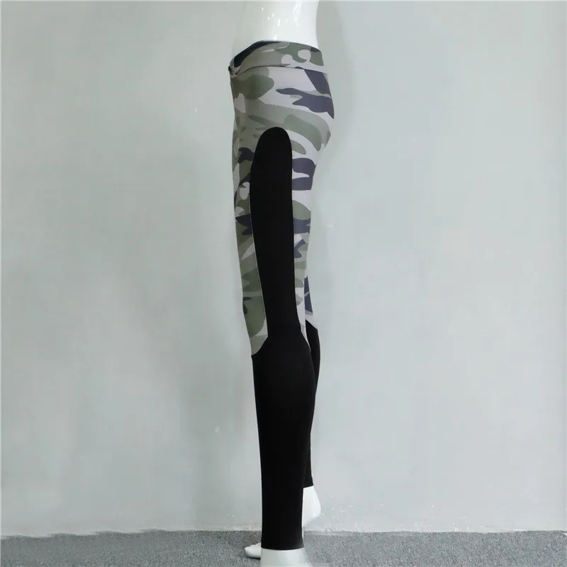 Sexy Print Legins For Women Polyester Ankle-Length Camouflage Pant Patchwork High Waist Jegging Push UP Slim Army Green Leggings | Женская