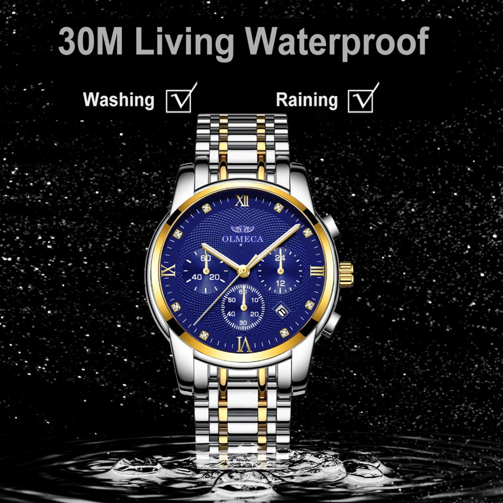 Luxury Brand Men Watches OLMECA Chronograph Men Sports Blue Watches Waterproof Full Steel Quartz Men's Watch Relogio Masculino
Luxury Brand Men Watches OLMECA Chronograph Men Sports Blue Watches Waterproof Full Steel Quartz Men's Watch Relogio Masculino