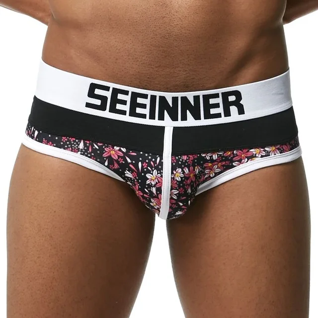 SEEINNER Брендовые мужские сексуальные трусы брифы хлопковые Cueca гей нижнее белье