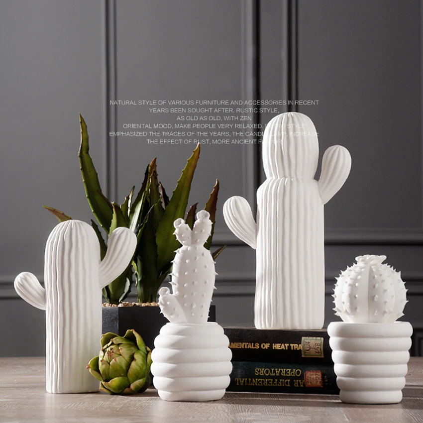 Modern Carving Cactus Crafts Handicraft Ceramic Plant Figurines & Miniatures Creative Home Decoration Accessories White And Gold
Modern Carving Cactus Crafts Handicraft Ceramic Plant Figurines & Miniatures Creative Home Decoration Accessories White And Gold