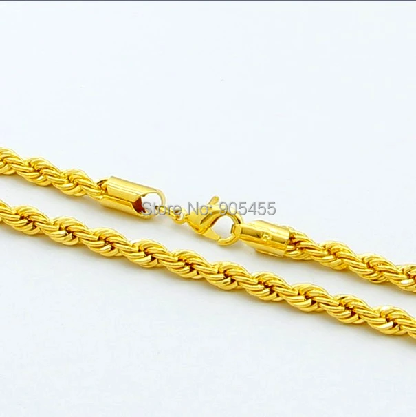 Free shipping!fashion 24K Gold Plated 4mm rope chain necklace 30 inch FASHION JEWELRY wholesale fashion 18k gold GP jewelry
Free shipping!fashion 24K Gold Plated 4mm rope chain necklace 30 inch FASHION JEWELRY wholesale fashion 18k gold GP jewelry