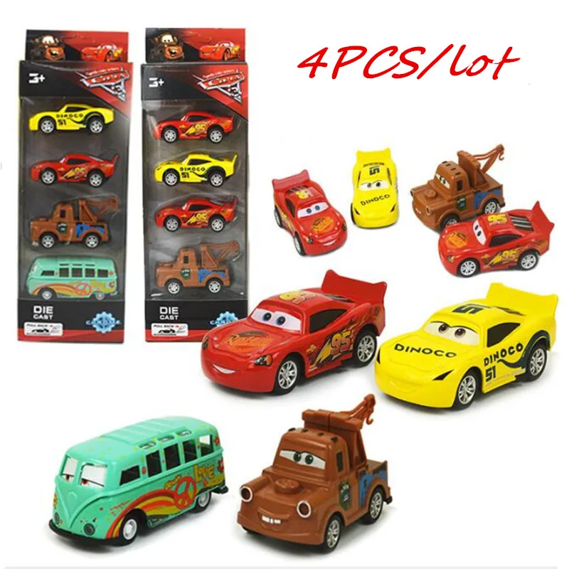 4 шт./лот disney "тачки 3 Lightning McQueen матер Джексон Storm Ramirez 1: 64 Diecast металлического