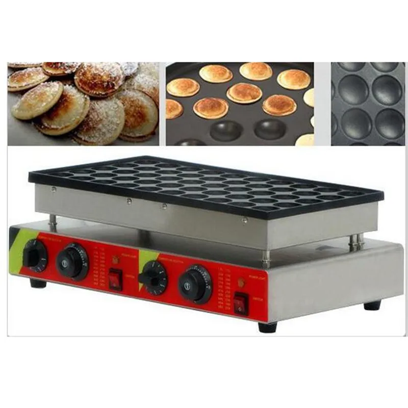 

110V 220V 50pcs Commercial Electric Non-stick Poffertjes Grill Dutch Waffle Maker Mini Pancake Machine EU/AU/UK/US