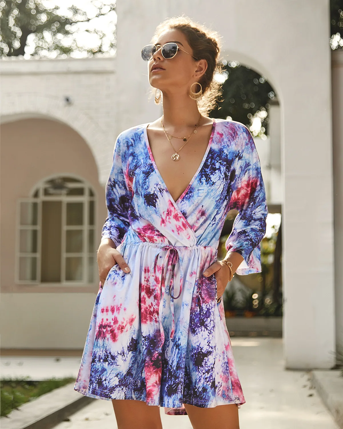 High Waist Women Romper Jumpsuit Personality Deep V Lace Loose Tie-Dye Bodysuit 2019 Summer Splash-Ink Multi-Colored Jumpsuit
High Waist Women Romper Jumpsuit Personality Deep V Lace Loose Tie-Dye Bodysuit 2019 Summer Splash-Ink Multi-Colored Jumpsuit