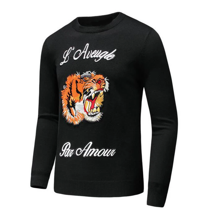 New 2021 Men Luxury Winter l'aveugle par amour embroidered Tiger Casual Sweaters pullover Asian Plug Size High Drake #E213
New 2021 Men Luxury Winter l'aveugle par amour embroidered Tiger Casual Sweaters pullover Asian Plug Size High Drake #E213