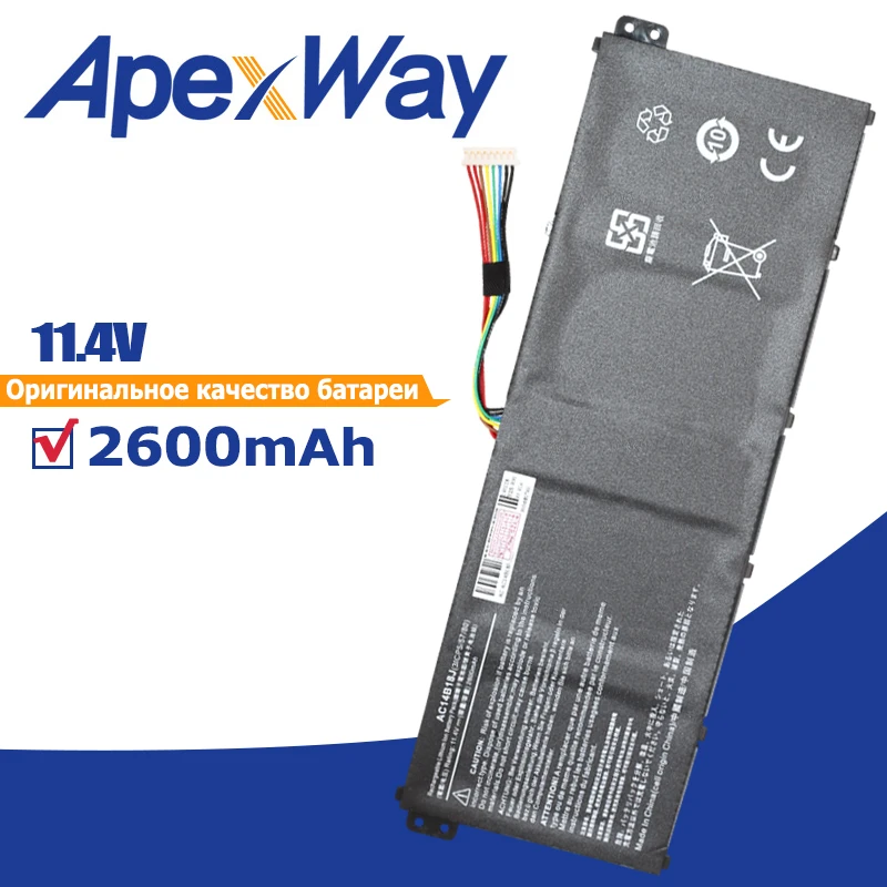 2600mah 11.4v AC14B18J Laptop Battery for AcerAspire AC14B13j E3-111 E3-112 E3-112M ES1-511 TravelMate B116 B115-M B115-MP
2600mah 11.4v AC14B18J Laptop Battery for AcerAspire AC14B13j E3-111 E3-112 E3-112M ES1-511 TravelMate B116 B115-M B115-MP