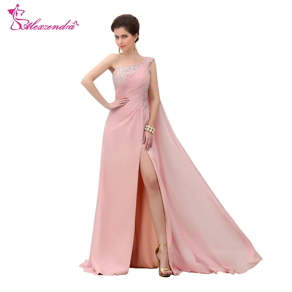 Alexzendra Pink Chiffon A Line Prom Dresses with Side Slit 2018 One Shoulder Beaded Formal Evening Dress Party Dresses
Alexzendra Pink Chiffon A Line Prom Dresses with Side Slit 2018 One Shoulder Beaded Formal Evening Dress Party Dresses