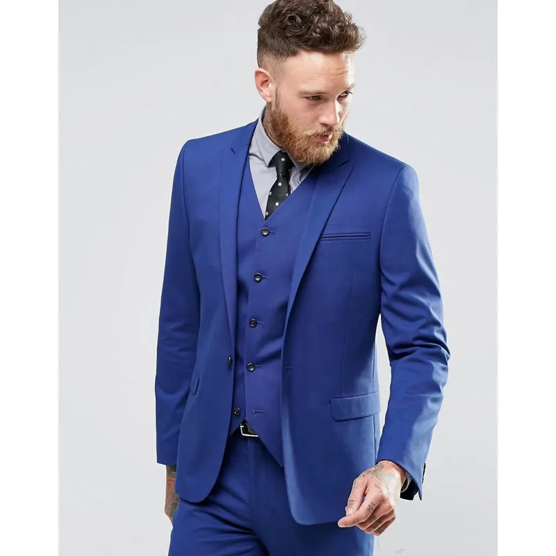 Blue Color Gentle Man Tuxedo Suits Real Image Handsome Groom Suits One Button Slim Fit Wedding Suit For Men (Jacket+Pants+Vest)
Blue Color Gentle Man Tuxedo Suits Real Image Handsome Groom Suits One Button Slim Fit Wedding Suit For Men (Jacket+Pants+Vest)