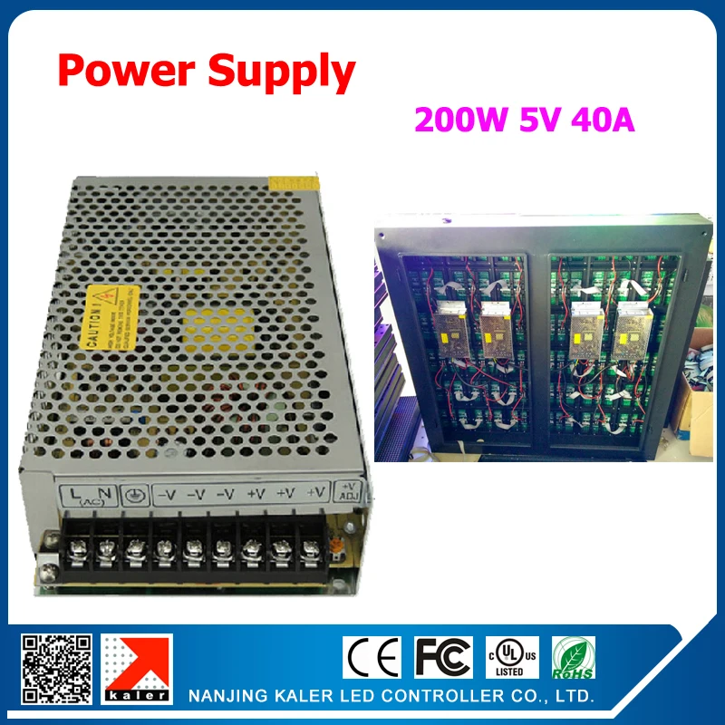 5V 40A 200W Switch LED Power Supply for LED Display Single, Dual, Full Color LED Sign power adapter 110V/ 220V
5V 40A 200W Switch LED Power Supply for LED Display Single, Dual, Full Color LED Sign power adapter 110V/ 220V