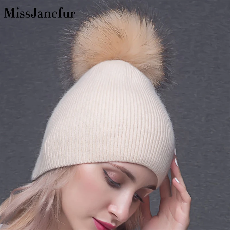 Real Fur Pom Pom Hat Ladies Natural Raccoon Fur Pompom Beanie Winter Warm Knitted Crocheted Bobble Hats Caps
Real Fur Pom Pom Hat Ladies Natural Raccoon Fur Pompom Beanie Winter Warm Knitted Crocheted Bobble Hats Caps