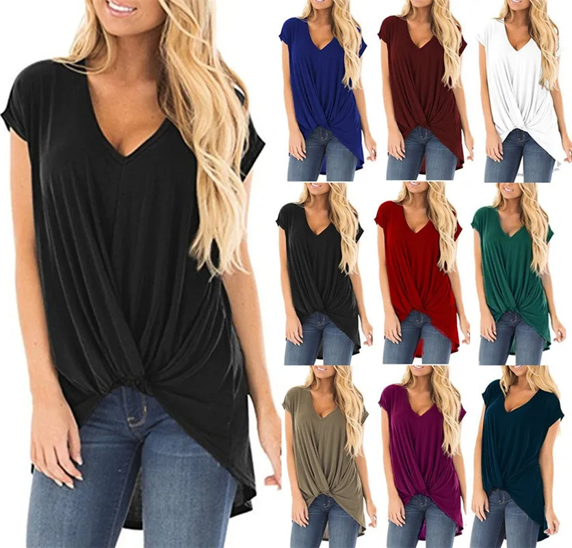2019 fashion V-neck Irregular Hem Women t shirt Plus Size Cotton Summer Loose casual Solid pleated t shirt Streetwear Tshirt
2019 fashion V-neck Irregular Hem Women t shirt Plus Size Cotton Summer Loose casual Solid pleated t shirt Streetwear Tshirt