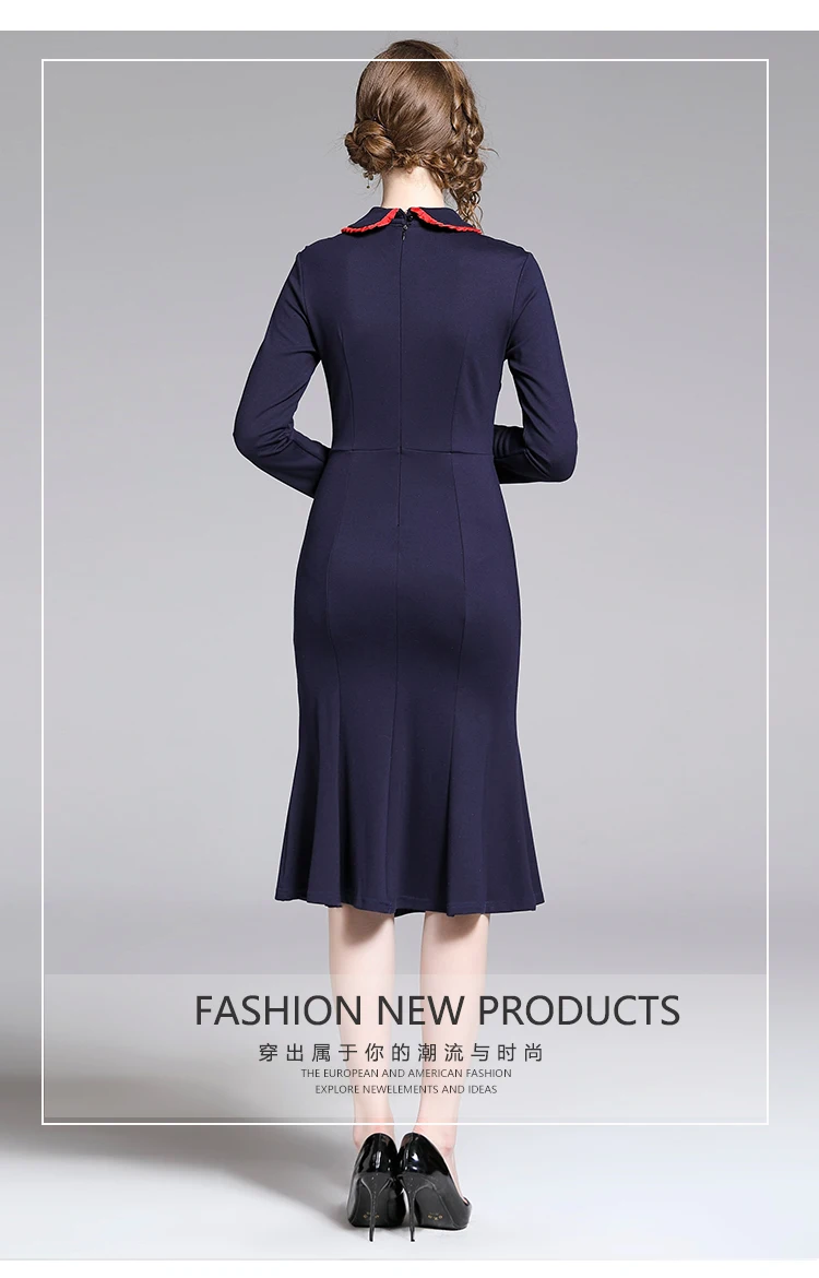 women woman Designer dress clothes runway embroidery Embroidered Vintage long-sleeves slim Mermaid office work party dresses
women woman Designer dress clothes runway embroidery Embroidered Vintage long-sleeves slim Mermaid office work party dresses