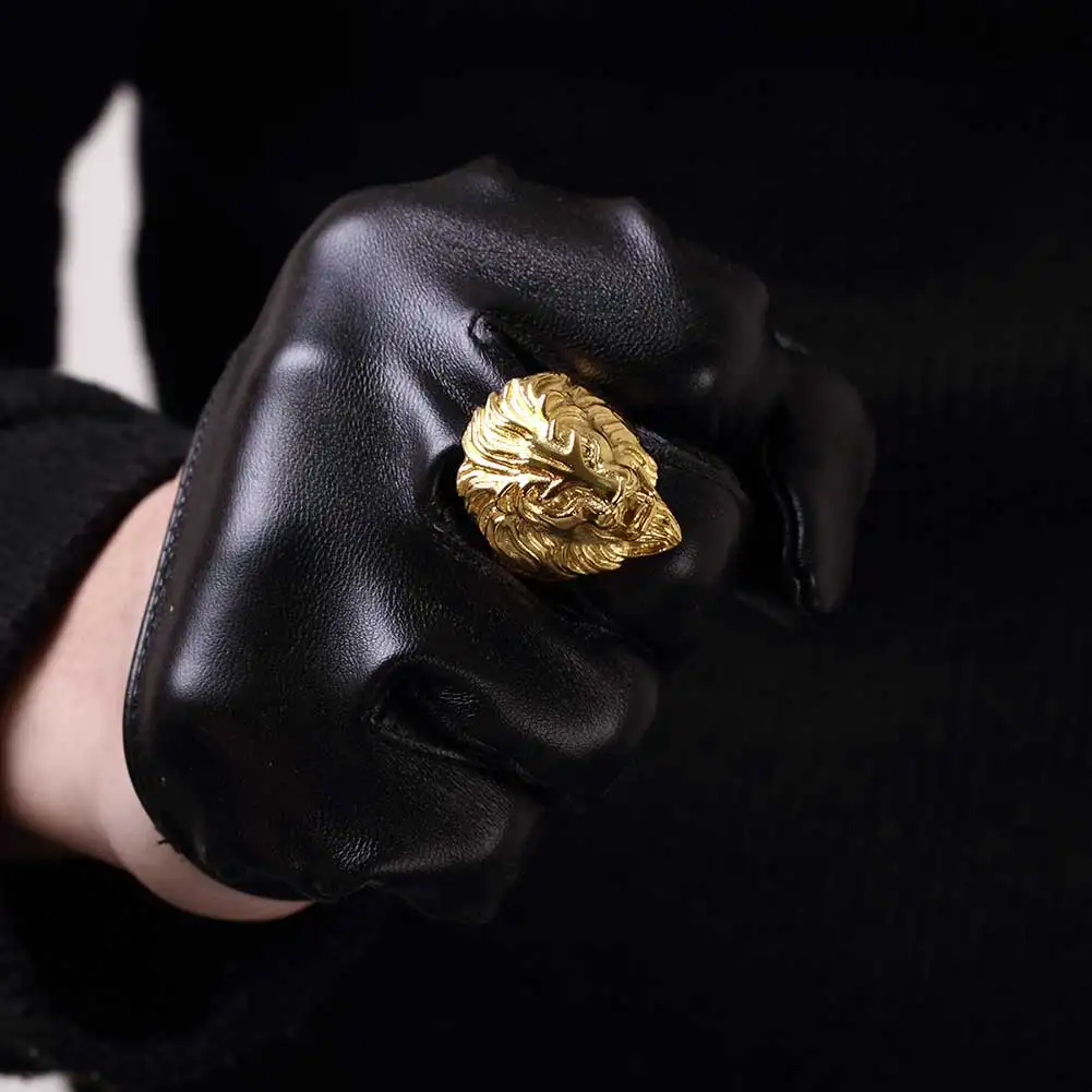 Fiercely Jewelry Men Ring Gold Color Lion Head Gothic Biker Ring Stainless Steel Punk Fashion Band Male Rings Party Jewelry
Fiercely Jewelry Men Ring Gold Color Lion Head Gothic Biker Ring Stainless Steel Punk Fashion Band Male Rings Party Jewelry
