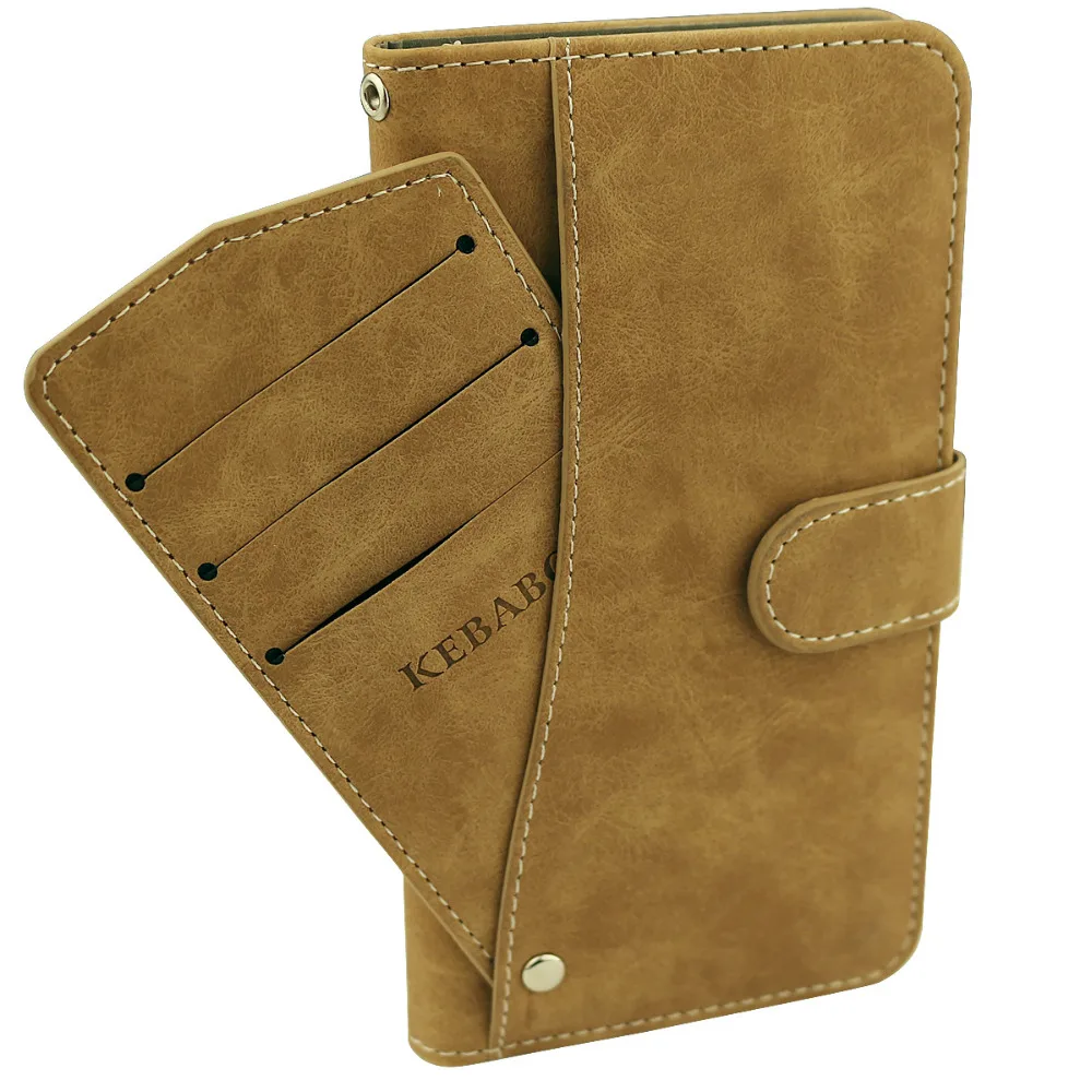 Винтажный кожаный чехол-кошелек с отделением для карт шириной 5 дюйма | Мобильные
