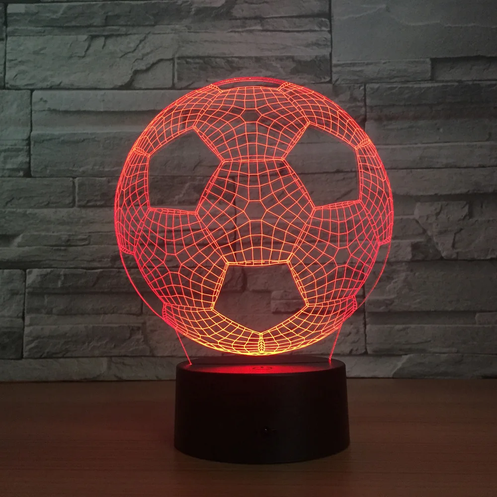 

2018 Football 3D Lamp 7 Colors Led Night Lamps for Kids Touch Led USB Table Lampara Lampe Baby Sleeping Nightlight Drop Ship
