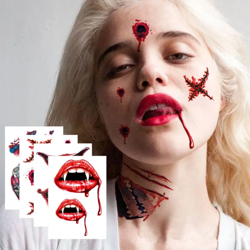 15PCS Halloween Terror Wound Temporary Fake Tattoo Realistic Blood Taty Injury Scar Tattoo Sticker Waterproof Sticker Toys
15PCS Halloween Terror Wound Temporary Fake Tattoo Realistic Blood Taty Injury Scar Tattoo Sticker Waterproof Sticker Toys