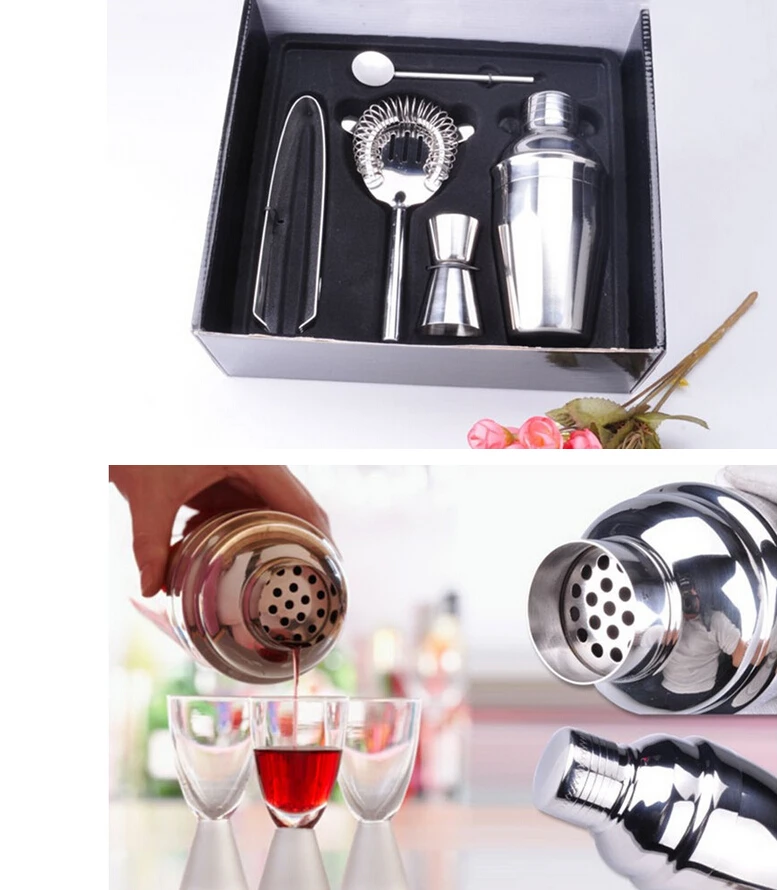5 Pcs Stainless Steel Cocktail Shaker Mixer Drink Bartender Kit Bars Set Tools for Bar Household
5 Pcs Stainless Steel Cocktail Shaker Mixer Drink Bartender Kit Bars Set Tools for Bar Household