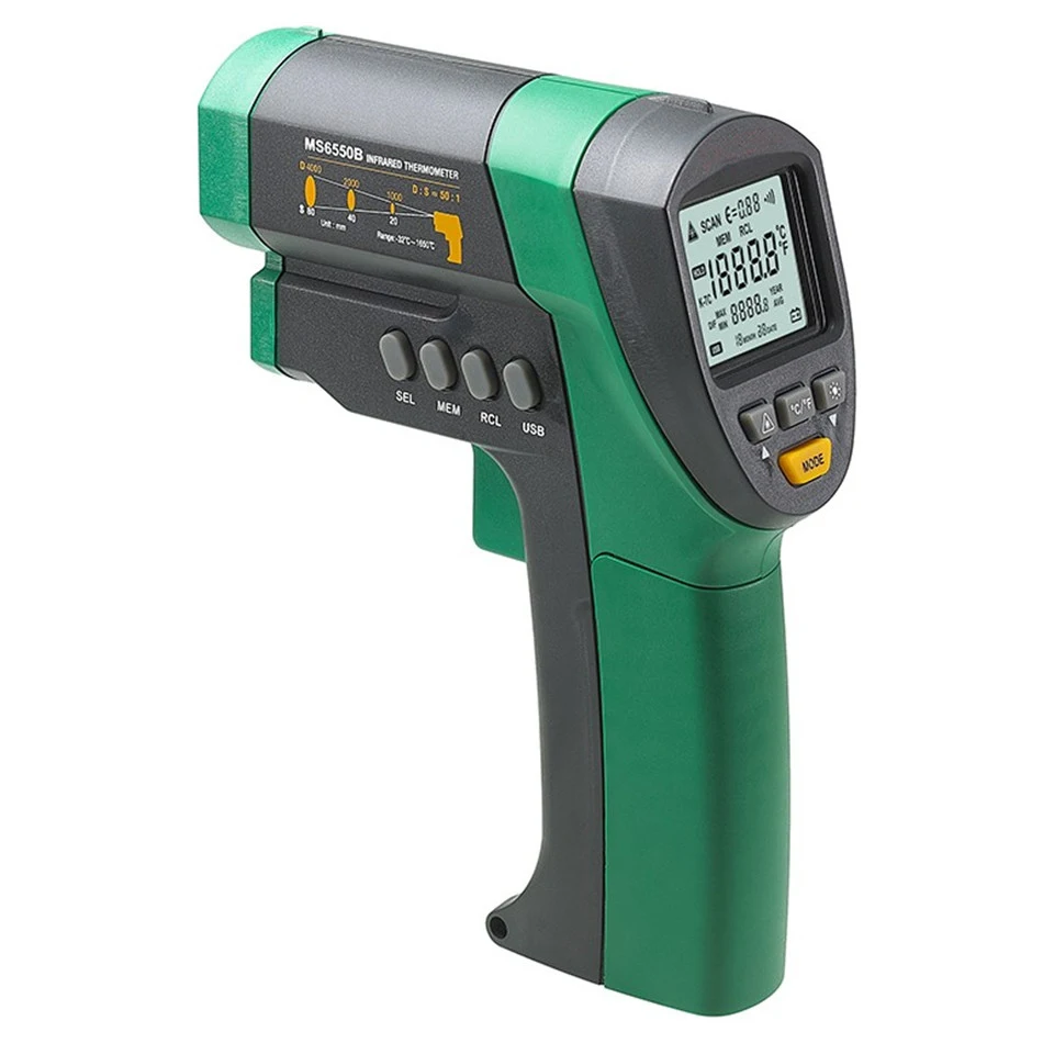 MS6550B Foreign Trade Hot Infrared Thermometer Open Circuit Short Circuit Protection Cable Line Sequence Detection
MS6550B Foreign Trade Hot Infrared Thermometer Open Circuit Short Circuit Protection Cable Line Sequence Detection